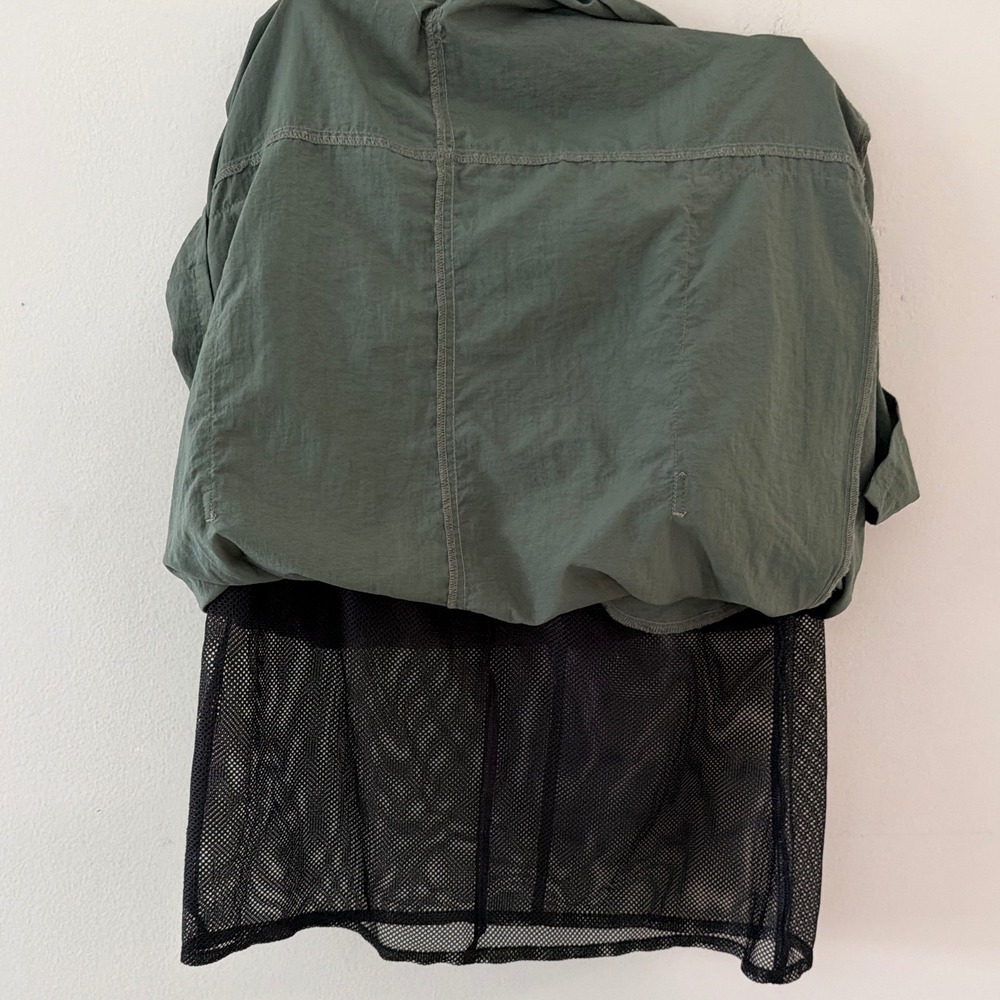 Jacques Ruc Olive Green Nylon Cargo Maxi Skirt Utilitarian Gorpcore Size Small - Picture 6 of 11